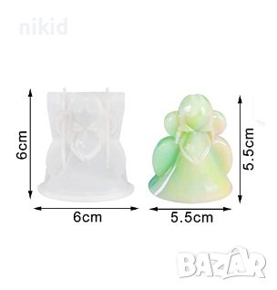 3d Коледна фея Ангел силиконов молд форма шоколад свещ гипс декор смола свещ, снимка 2 - Форми - 38256597