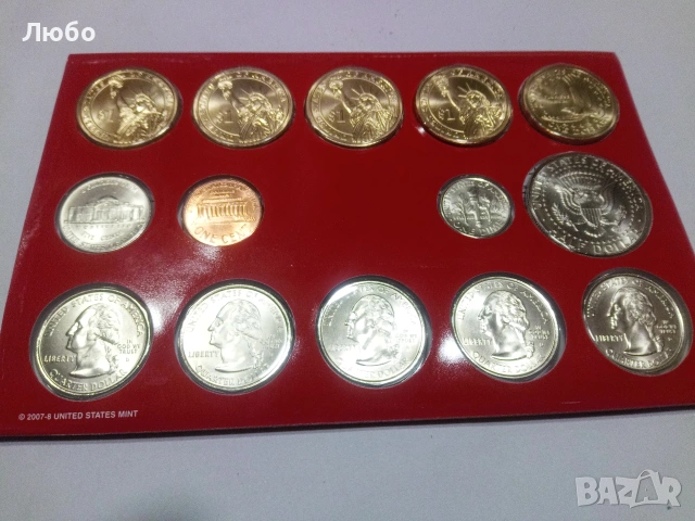 сет нови монети 2008г САЩ