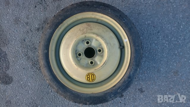 Резервна гума с джанта (патерица) DUNLOP,14",4x100, за Opel, Seat, VW, снимка 1 - Гуми и джанти - 28045446