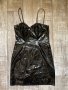 Холограмна къса латексова винил латекс черна къса рокля , снимка 1 - Рокли - 43985749