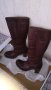 Тъмно кафяви дамски ботуши от естествена кожа, снимка 1 - Дамски ботуши - 43786675