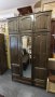 Гардероб трикрилен с огледало-Масив в цвят. Наличен!, снимка 2