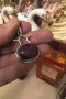 Авторска  сребърна висулка с естествен розов рубин, снимка 1 - Колиета, медальони, синджири - 43675254
