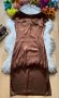 Кафява сатенена рокля, снимка 1 - Рокли - 37872428