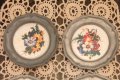 Старинни немски чинии за стена от калай и рисуван порцелан/2, снимка 2