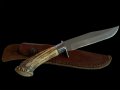 Ловен нож с еленов рог, снимка 1 - Ножове - 42972965