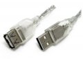 Кабел USB2.0 удължител 1,5м Digital One SP00213 - мъжко/женско прозрачен Cable USB2.0 type A-A M/F,1