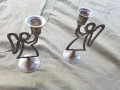 Посребрен свещник 2 бр ангели , снимка 2