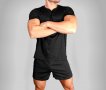 Мъжки спортен екип за фитнес от дишаща материя - тениска + къси панталони									, снимка 2