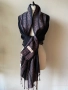 Черен, блестящ шал  от 70 % пашмина и 30 % коприна, снимка 3