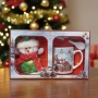 Празничен подаръчен комплект с чаша, лъжичка и снежен човек – готов за подаряване, снимка 4