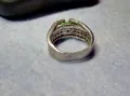 КЛАСИЧЕСКИ РЕТРО АРТ СКЪПОЦЕНЕН СРЕБЪРЕН ПРЪСТЕН СРЕБРО 925 с ФАСЕТИРАНИ ОЛИВИН и ЦИРКОНИ 66177, снимка 10