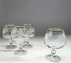 Кристални чаши за коняк/бренди Bohemia. Златен, плътен кант и гравюра с гроздов декор, снимка 11