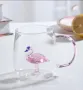Стъклена Термоустойчива Чаша с 3D ефект Розово Фламинго , снимка 1