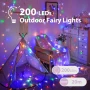 XmasBokeh коледни лампички, 200 LED, 20 м, многоцветни, 8 режима, таймер, памет, 31 V, с щепсел, снимка 2