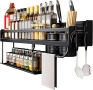 Кухненски органайзер 2 етажа многофункционален рафт за прибори, подправки, кърпи, снимка 6