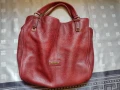 Кожена дамска голяма чанта в цвят бордо Cristhelen B, снимка 1