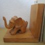 стар ограничител за книги със слон, фигура, дърворезба, снимка 5
