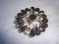 СТАРА ВИНТИДЖ СТИЛ РЕТРО - АРТ СРЕБРИСТА БРОШКА с ФАСЕТИРАН ГРАНАТ 71251, снимка 6