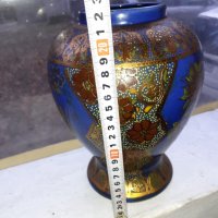 Голяма стара антикварна ваза Сатцума Satsuma ръчно рисувана, снимка 8 - Антикварни и старинни предмети - 35141782