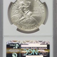 1996-D Smithsonian S$1 - NGC MS 70 - САЩ Сребърна Възпоменателна Монета Долар, снимка 2 - Нумизматика и бонистика - 43773771