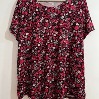 Макси силно еластична и мека тениска във флорален десен, снимка 1 - Тениски - 39974529