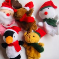 5 бр Коледни мини кукли за пръсти пръстчета за куклен театър от плат, снимка 2 - Други - 26945605