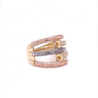 Златен дамски пръстен Cartier 4,52гр. размер:56 14кр. проба:585 модел:10083-5, снимка 3 - Пръстени - 38442252