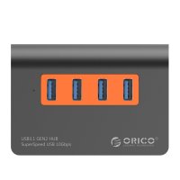 Orico хъб USB 3.1 Gen2 10Gbps HUB 4 port Alu Grey/Orange M3H4-G2-OG, снимка 2 - Други - 43155903
