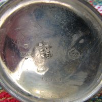 Сребърен джобен часовник с позлата, снимка 4 - Антикварни и старинни предмети - 28423617