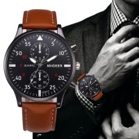 Спортно-елегантен мъжки часовник с кожена каишка и кварцов механизъм, снимка 4 - Мъжки - 43063114