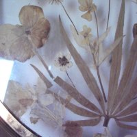 Стар месингов поднос със сухи цветя, снимка 4 - Антикварни и старинни предмети - 27135758