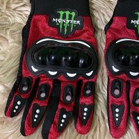 Чисто нови ръкавици за мотор Monster с протектори/Черно с червено/Размер L, снимка 3 - Аксесоари и консумативи - 43975519