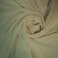 Плат италианска светло бежова коприна – жоржет шифон, снимка 2 - Рокли - 34922962