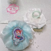 Ариел малката русалка. В нежно синьо и  бяло! , снимка 3 - Шноли, диадеми, ленти - 32375063