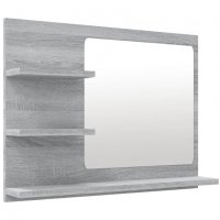 Огледало за баня, сив сонома, 60x10,5x45 см, инженерно дърво, снимка 1 - Огледала - 40028356
