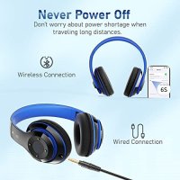 Нови сгъваеми безжични слушалки с микрофон меки наушници 40 часа работа, снимка 3 - Bluetooth слушалки - 40673121