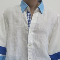 Мъжка риза с дълъг ръкав от лен Exist, снимка 1 - Ризи - 37260983