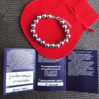 Нова 925-сребърна гривна с топчета + сертификат Аби-бал, Св. Валентин, снимка 1 - Гривни - 44116489