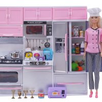 Кухненски комплект със звуци, светлини и кукла готвач, снимка 1 - Кукли - 43293556