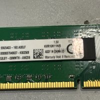 8GB (1x8GB) DDR3 Kingston PC3-12800U (1600Mhz,CL-11,1,5V), снимка 3 - RAM памет - 42974030