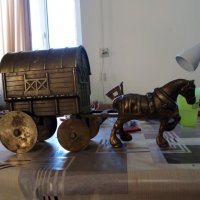 Бронзова кутия за бижута, Карета с кон, снимка 10 - Антикварни и старинни предмети - 32387535