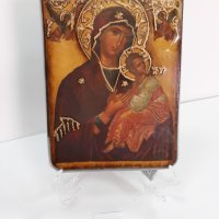 Луксозна икона на платно с Пресвета Богородица Майка - Модел Б - идеален подарък за Именните дни, снимка 2 - Икони - 37622739
