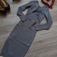 Нова колекция сива рипс рокля с гол гръб с връзки на намаление, снимка 7 - Рокли - 27403702