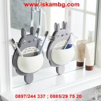 Залепяща се поставка за четки и паста за зъби "Коте", снимка 1 - Други стоки за дома - 26856416