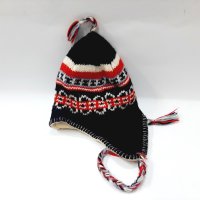 Детска/дамска плетена шапка ушанка(17.3), снимка 1 - Антикварни и старинни предмети - 43696074