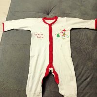 Бебешка памучна коледна с копчета пижама за деца 6-9 месеца, снимка 1 - Бебешки пижами - 43243892