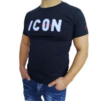 🛑Мъжка тениска ICON с бял надпис 🛑L XL XXL , снимка 2 - Тениски - 36985207