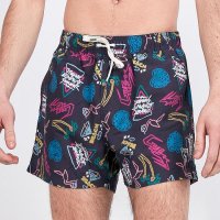 Мъжки Плувни Шорти – Guess Retro Print; размери: S, снимка 2 - Бански - 27753646