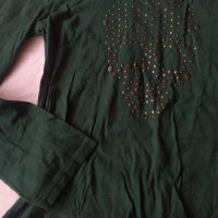 Дамска блуза с дълъг ръкав черепи зелен цвят, снимка 1 - Блузи с дълъг ръкав и пуловери - 43130474